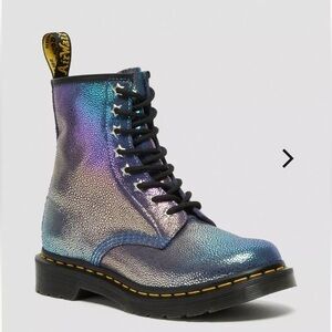 Dr Martens US 6 Iridescent 1460 Purple Rainbow Ray Suede Lace Up Boots swifty